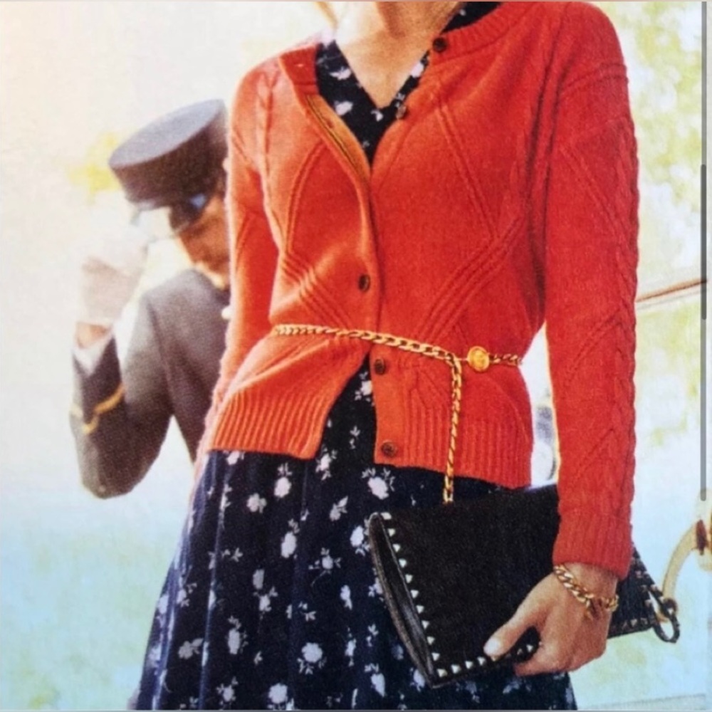 CAbi Cable Orange Cardigan